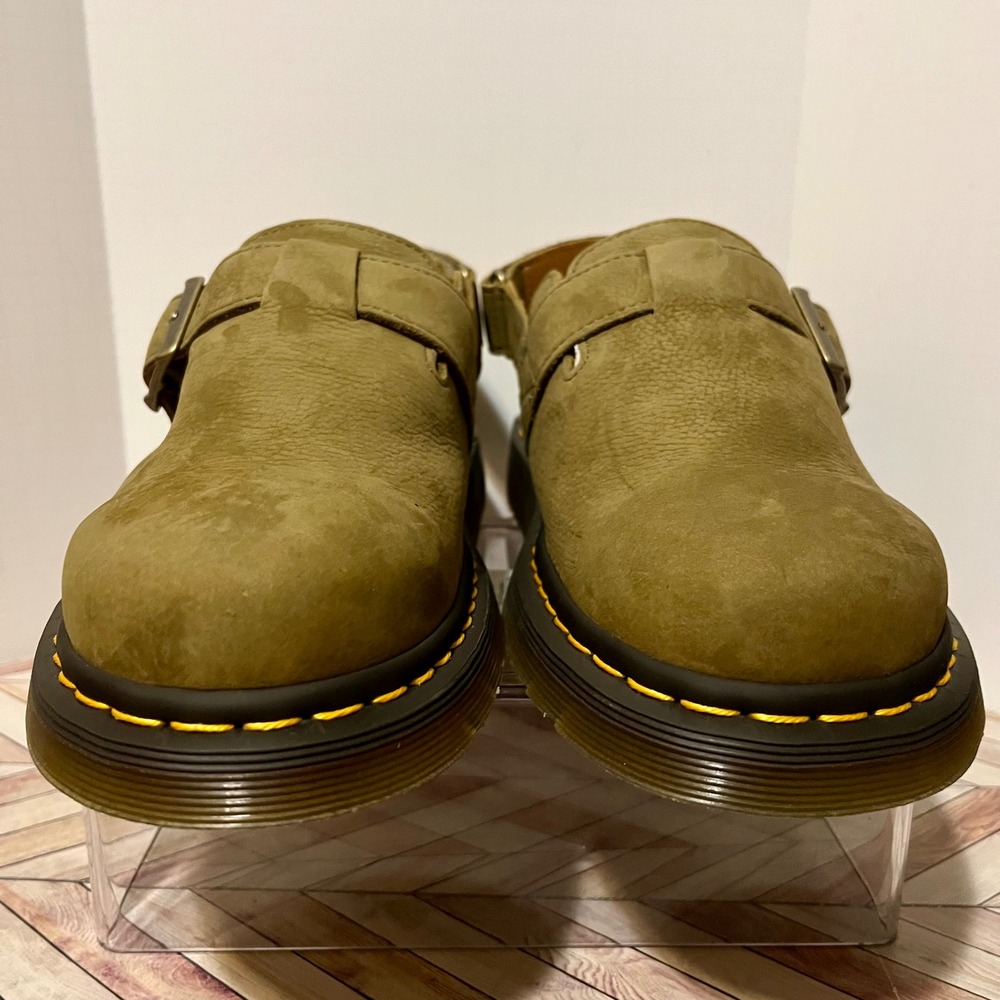 Dr Martens Jorge II Tumbled Nubuck Muted Olive Leather M 10 W 11 Slingback Mules - Picture 6 of 11
